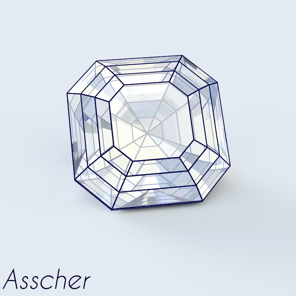 Illustration of an Asscher cut diamond